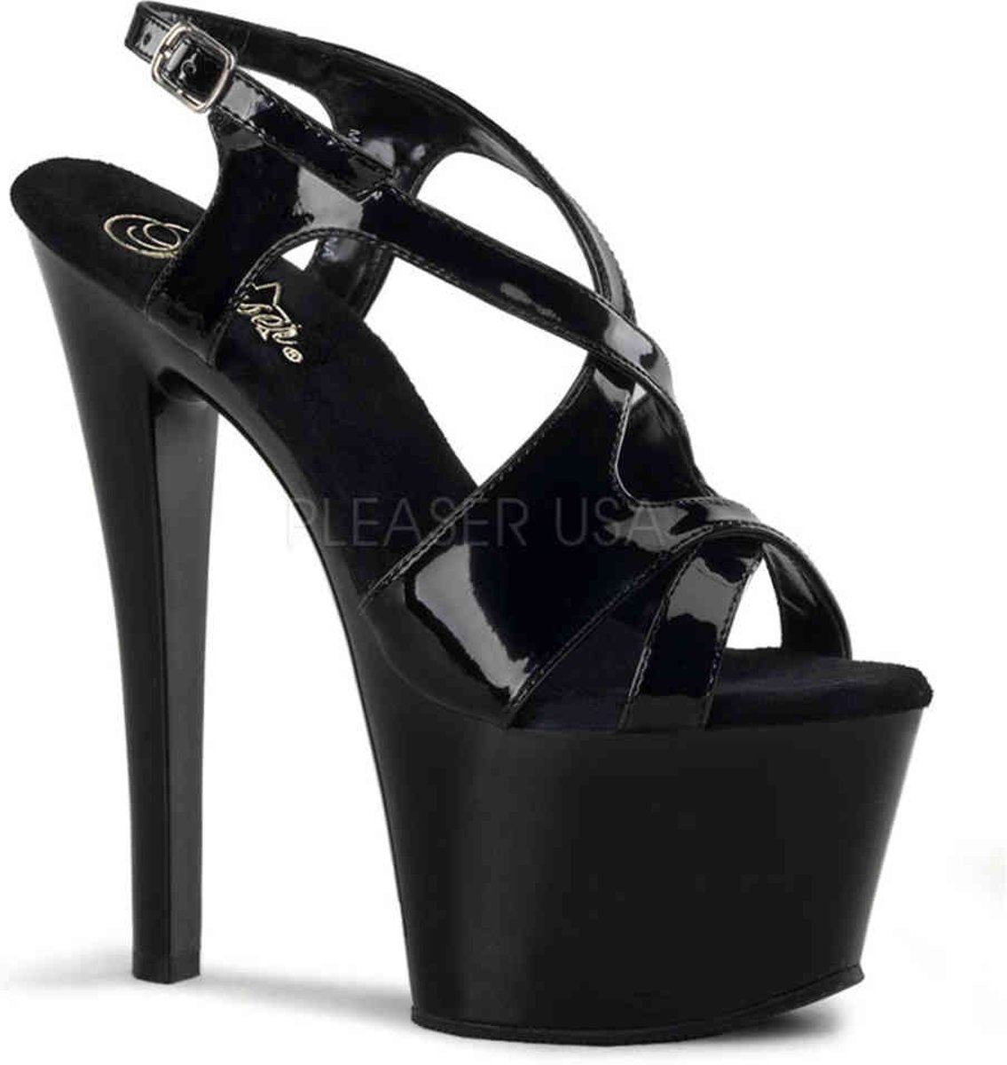 EU 35 = US 5 | SKY-330 | 7 Heel, 2 3/4 PF Criss-Cross Sling Back Sandal